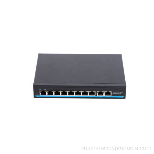 8 Port 10/100 / 1000 Mbps PoE Network Switch mit Uplinks